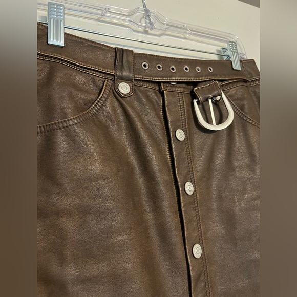 We The Free Dark Brown Button-Front Pencil Skirt - Picture 2 of 12